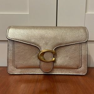 Coach Tabby 20 in Gold Shiny Metallic Crossbody Bag